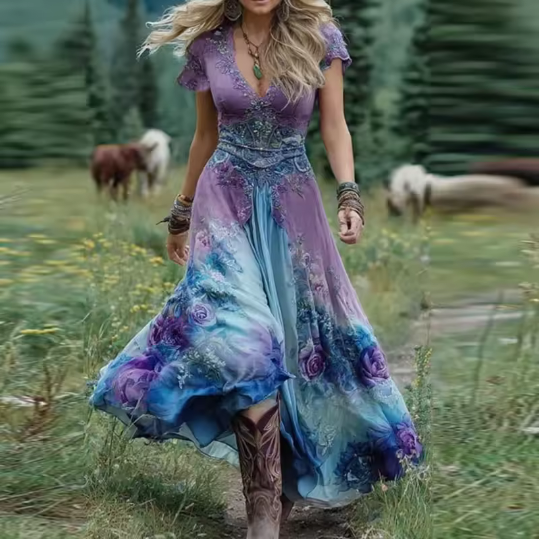 NIPPON™| Noraya - スタイリッシュなヴィンテージ風ボヘミアン風ドレス