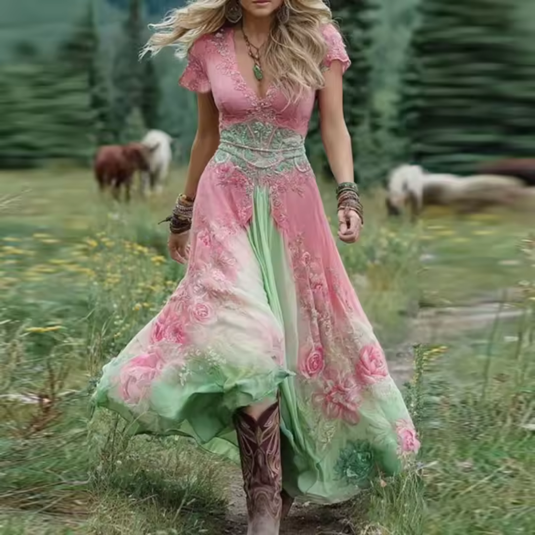 NIPPON™| Noraya - スタイリッシュなヴィンテージ風ボヘミアン風ドレス